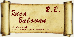 Rusa Bulovan vizit kartica